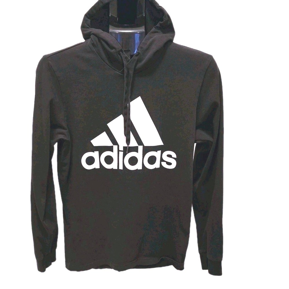Adidas Essentials Mens S Black Lightweight Pullover Hoodie Jersey GV5281 19x26.5